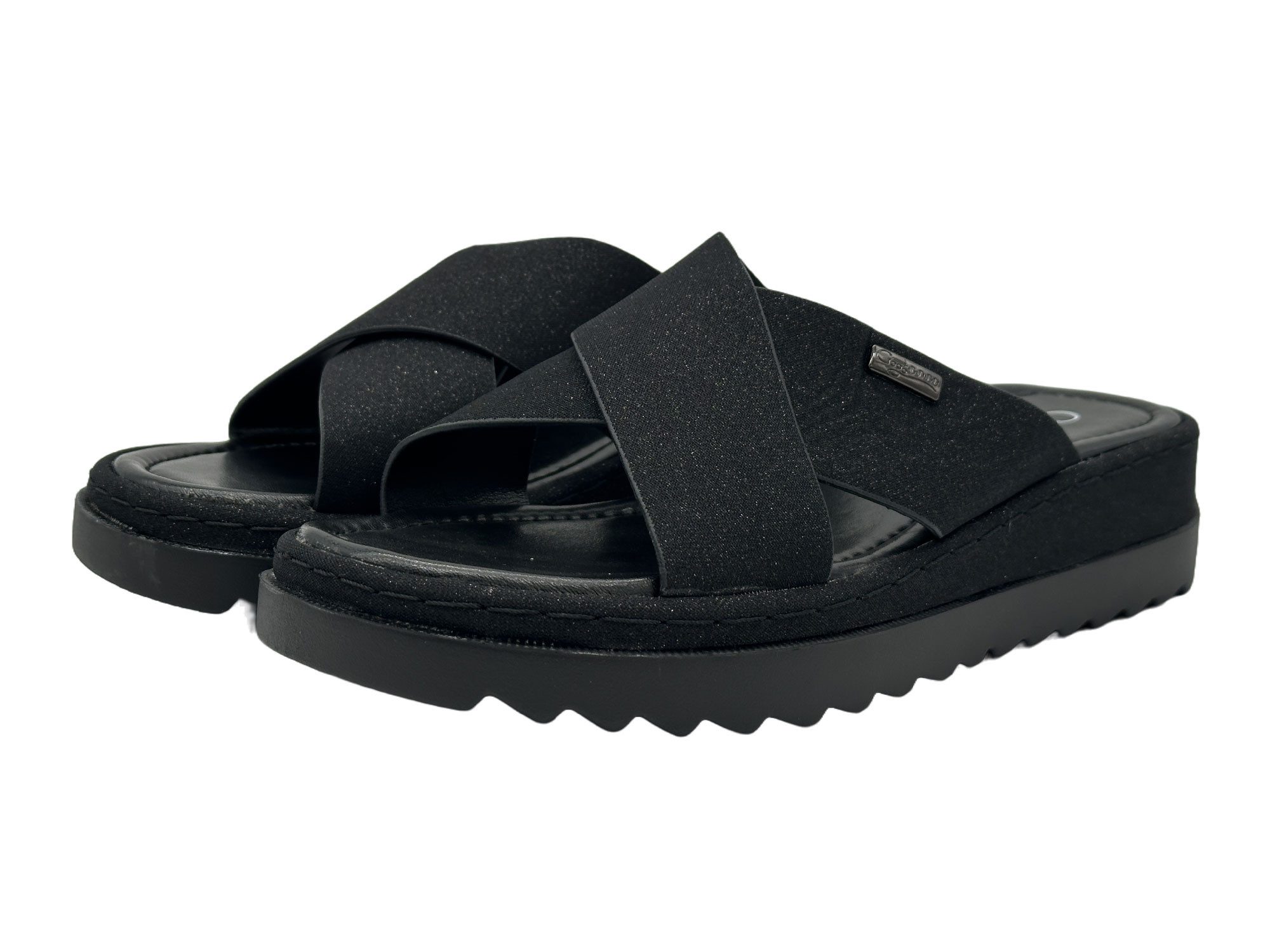 Nowaland Damen Pantoletten mit gekreuzten Riemen – Leichte Sommer Slides Pantolette Minimalistisch, leicht gepolstert, flexibel & bequem