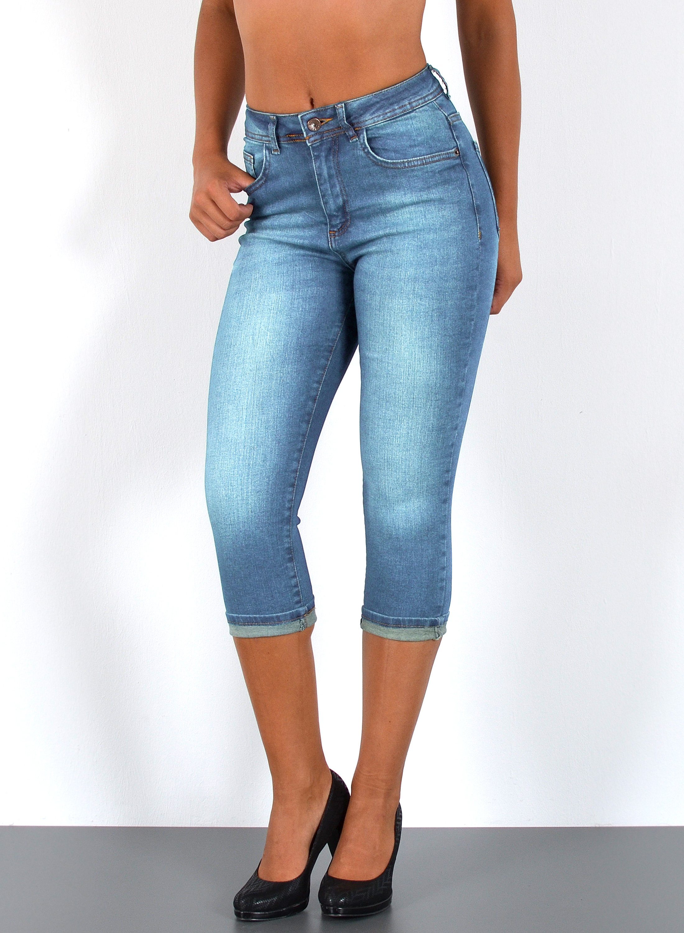 ESRA Caprijeans Damen 3/4 Capri Jeans günstig online kaufen