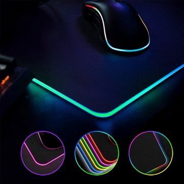 KINSI Gaming Mauspad Wiederaufladbares LED-Mauspad,großes RGB-Gaming-Mauspad,7 LED-Farben