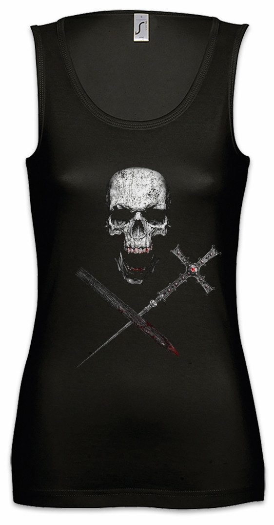 Tanktop Vampire Skull Ärmelloses Damen T-Shirt Vampir Blut True Gebiss Zähne