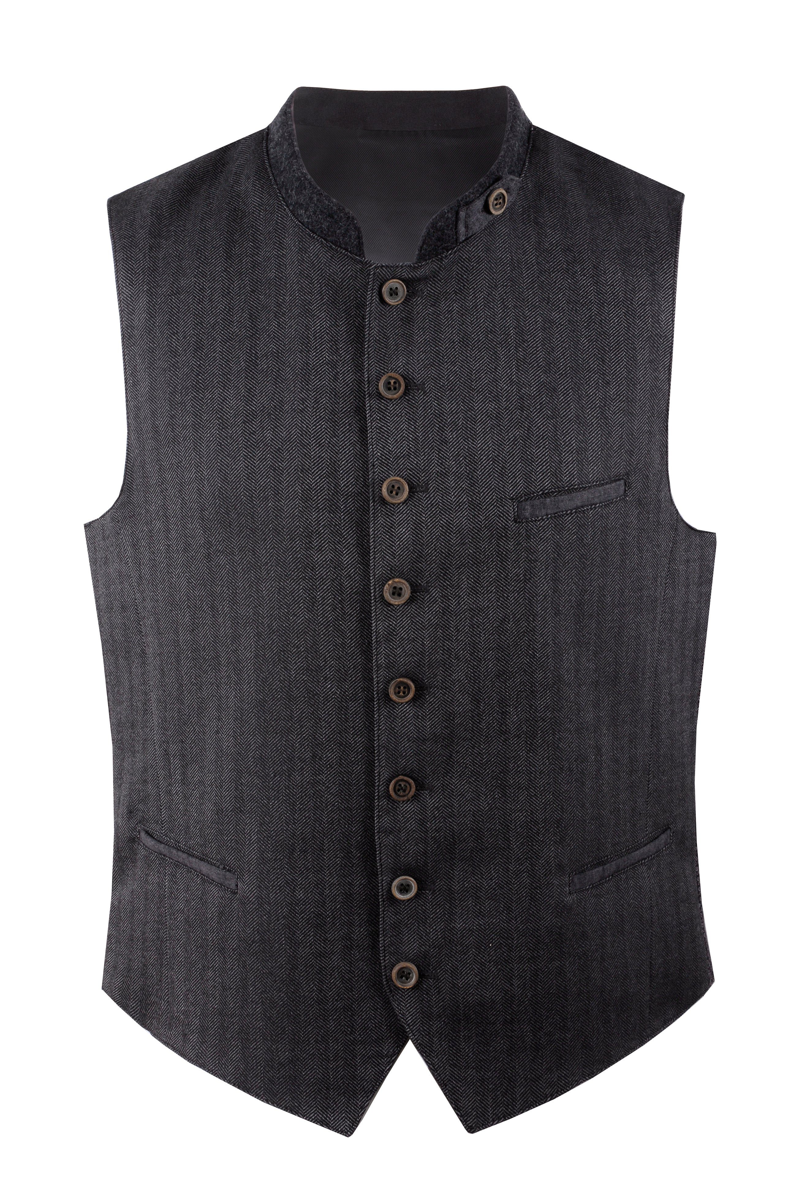 Moschen-Bayern Trachtenweste Trachtenweste Herren Weste Trachten Gilet Herrenweste Grau Anthrazit Weste, Weste mit Stehkragen, Anzugweste, Hochzeitsweste