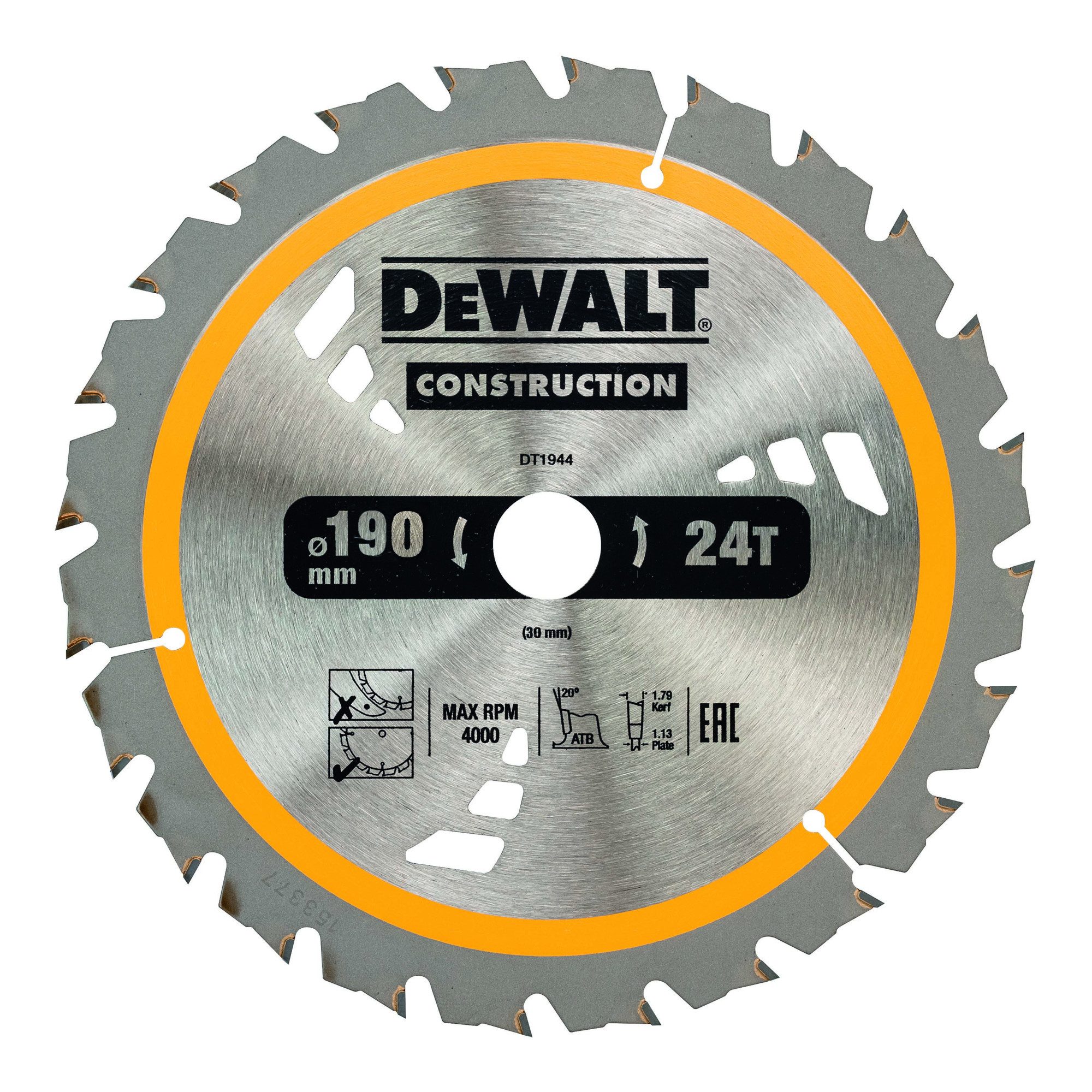 DeWalt Kreissägeblatt DEWALT Kreissägeblatt Handkreissäge 190/30 mm 24WZ DT1944-QZ