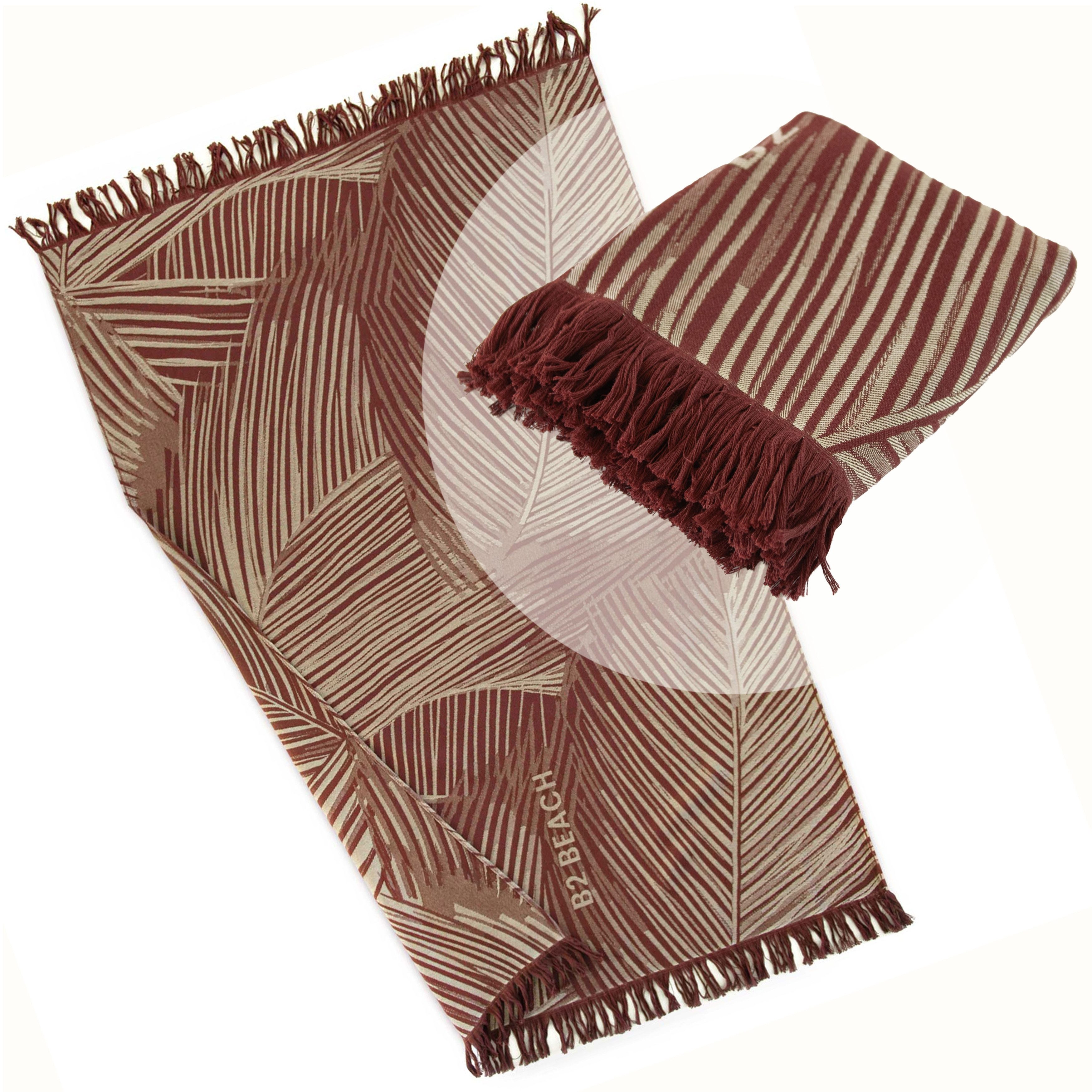 Zwoltex Hamamtuch Leichtes Strandtuch Baumwolle 100x160 mit dekorativen Fransen, (Perfekt für Reisen, Camping und spontane Badeausflüge), Strapazierfähige Baumwollfasern sorgen für lange Haltbarkeit
