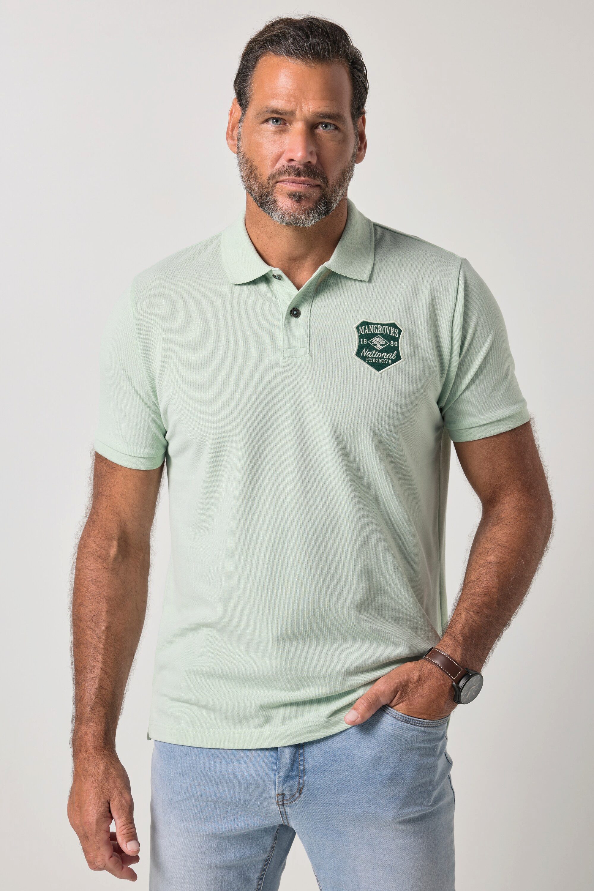 JP1880 Poloshirt Poloshirt Halbarm Piqué Badge bis 8 XL