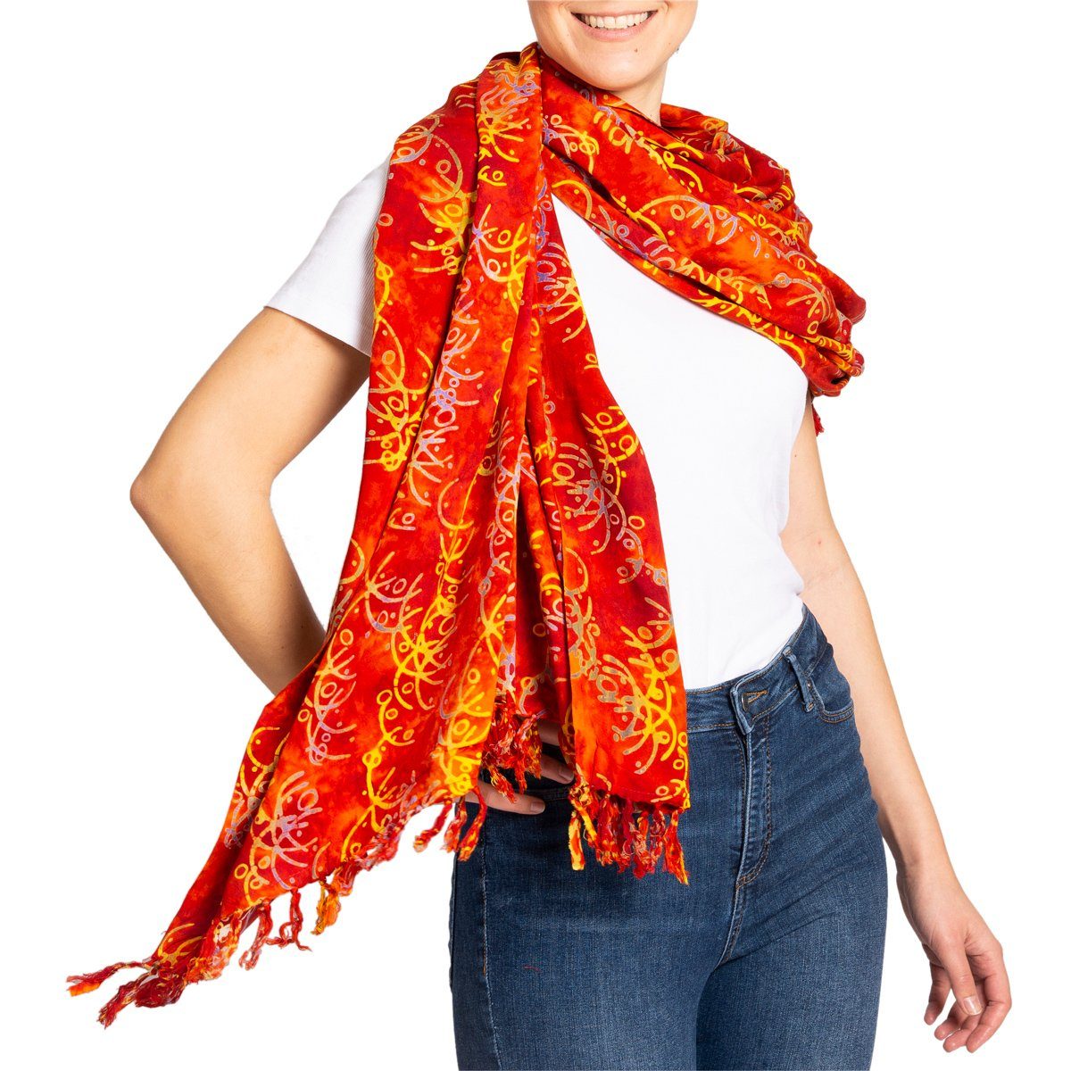 PANASIAM XXL-Schal sommerlicher Kuschelschal aus hochwertiger Viskose gut als Stola, Schultertuch Schal aber auch als Strandtuch oder Wickelrock tragbar