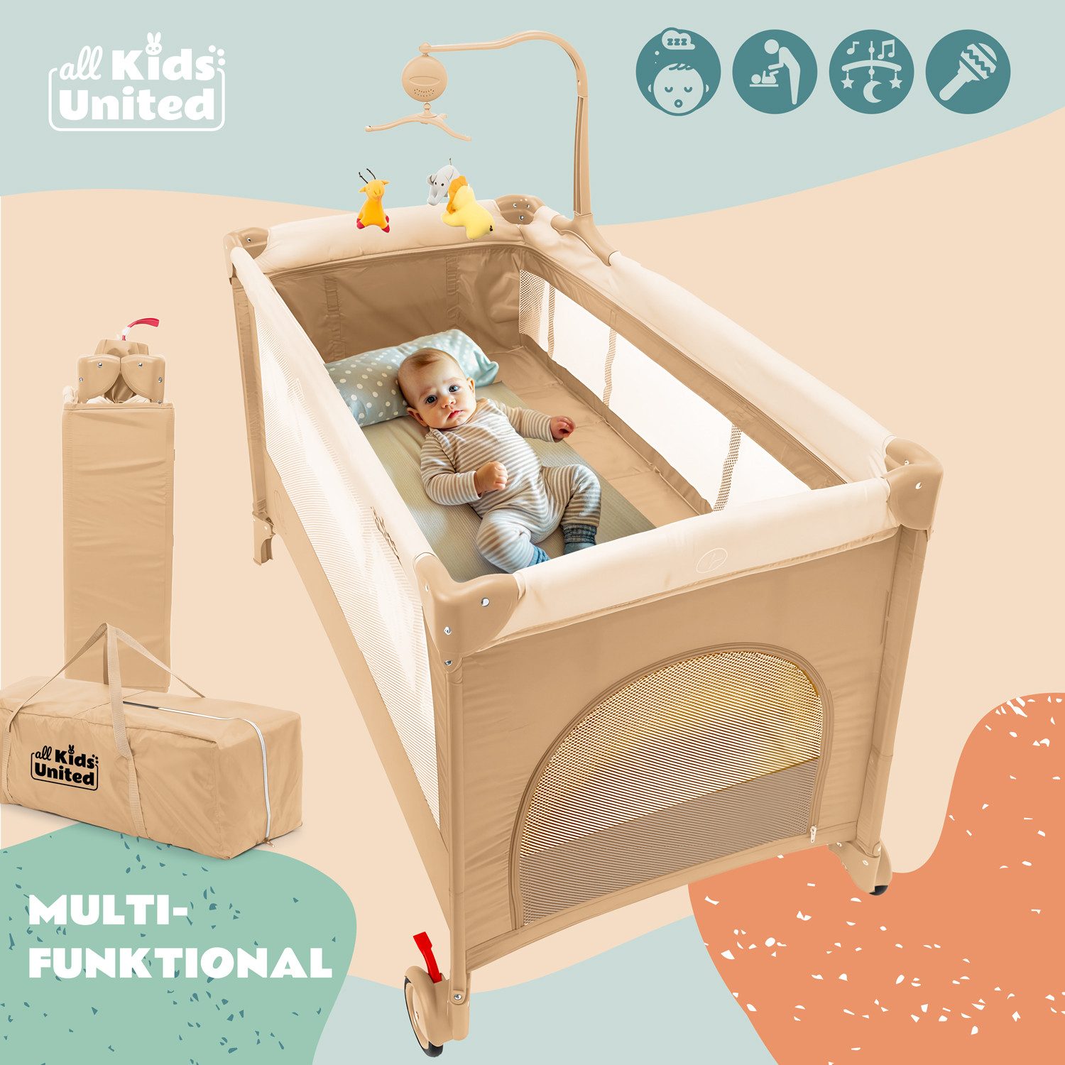 all Kids United Baby-Reisebett Kinderreisebett Kinderbett, günstig online kaufen