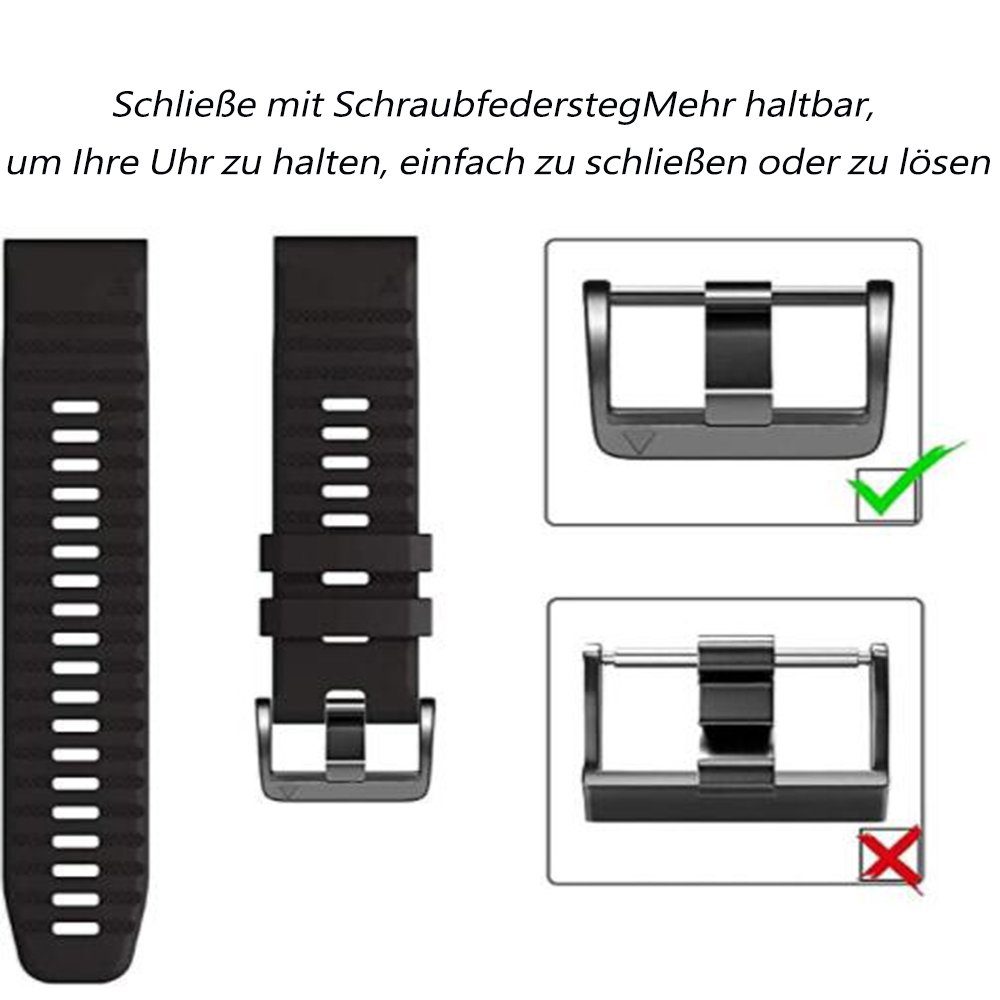 GelldG Armband 7/Fenix grün X/Fenix Armband 7 6 X, Fenix 6/Fenix Estrazarmband Garmin für