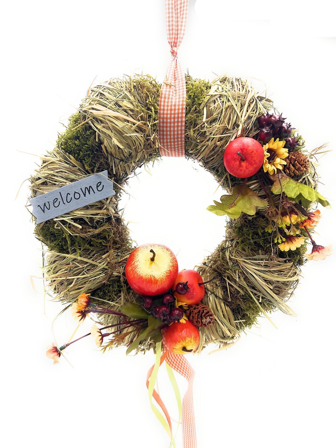Small-Preis Dekokranz Türkranz Wandkranz rund Natur ø 28 cm - Herbst - Willkommensgruß