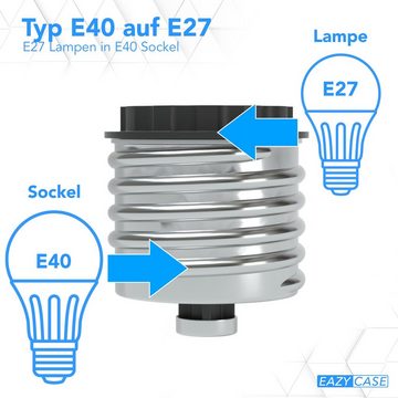 EAZY CASE Lampenfassung Lampensockel Sets E40 auf E27 Adapter Fassung Lampe Stecker Glühbirne, (Spar-Set), Lampenadapter E40 zu E27 Adapter Lampen LED Halogen Energiesparlampen
