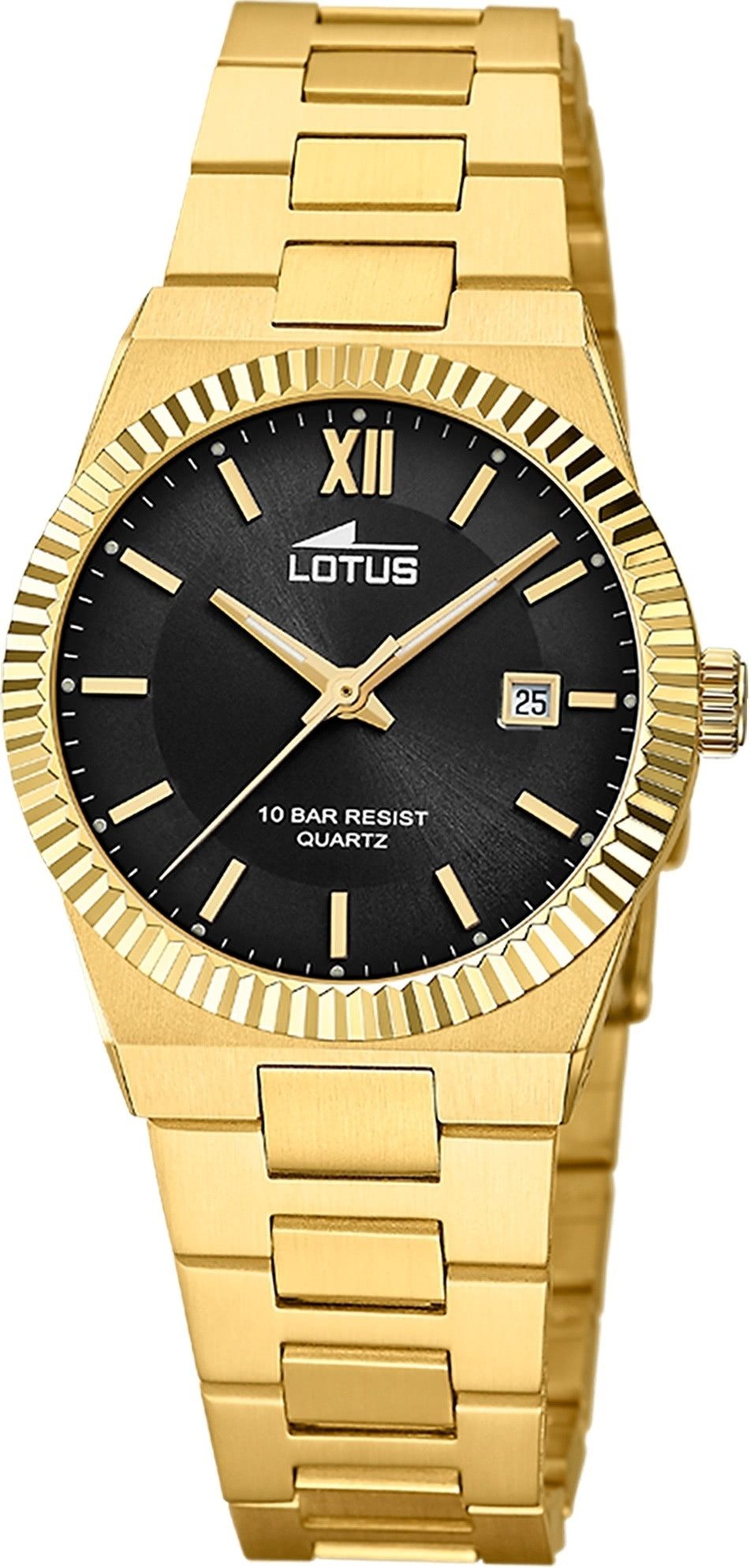 Lotus Chronograph Lotus Damenuhr Edelstahl gold Lotus, (Chronograph), Damen Armbanduhr rund, mittel (ca. 31,5mm), Edelstahl