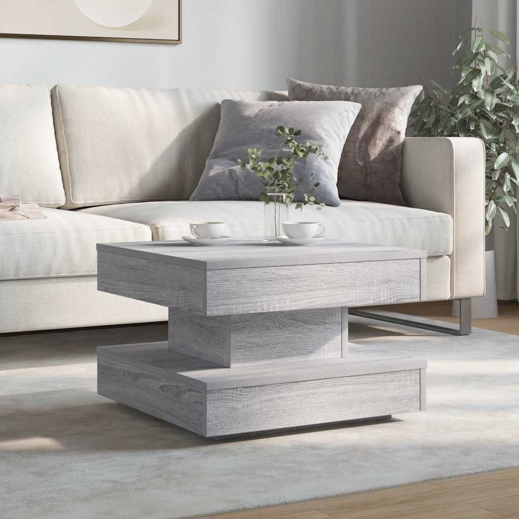 vidaXL Couchtisch Couchtisch 360-Grad Drehbar Grau günstig online kaufen