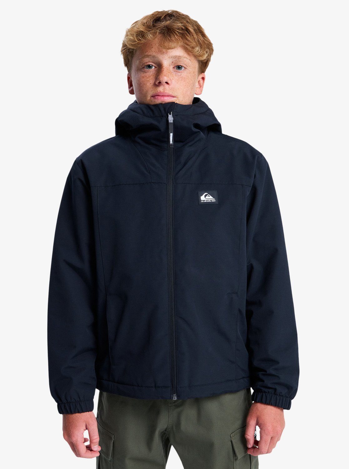 Quiksilver Winterjacke OVERCAST 3K WARM JACKET YOUTH mit Reißverschluss, wasserabweisend, wärmeisolierend, hüftlang