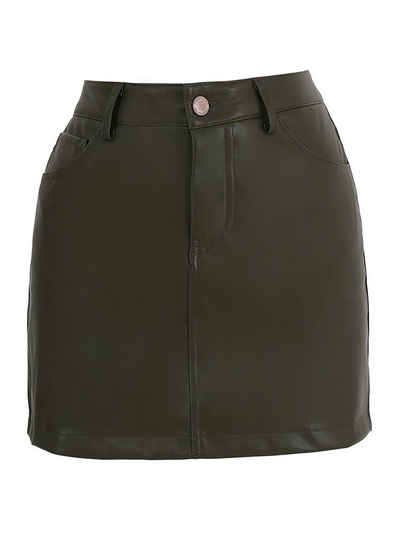 Freshlions Lederimitatrock Freshlions Leather Mini Skirt grün XS