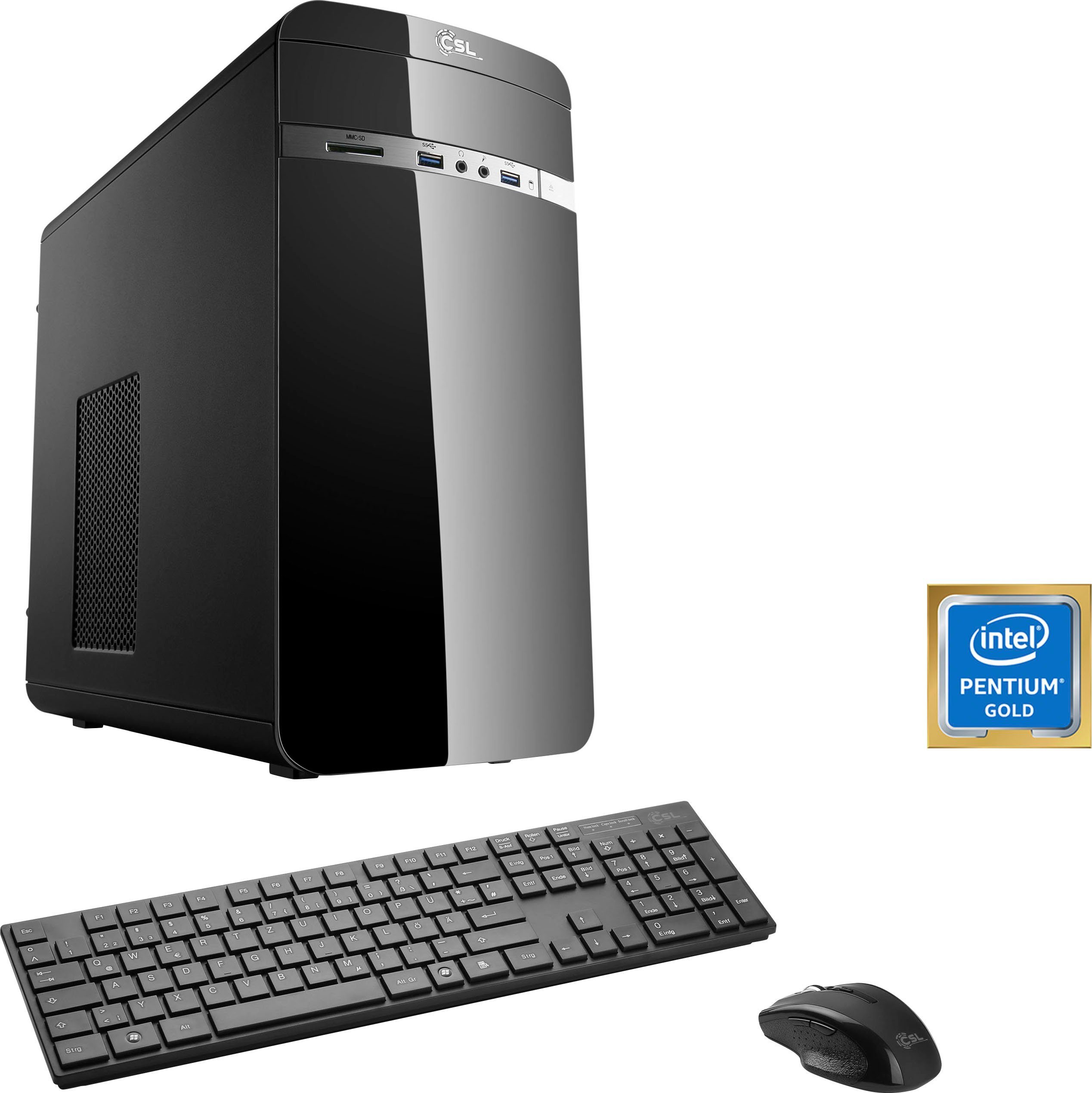 CSL Speed V1815 PC (Intel® Pentium Gold G6400, UHD Graphics 610, 8 GB RAM, 500 GB SSD, Luftkühlung)