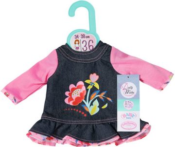 Zapf Creation® Puppenkleidung Dolly Moda, Jeans Kleid Blumen 36 cm