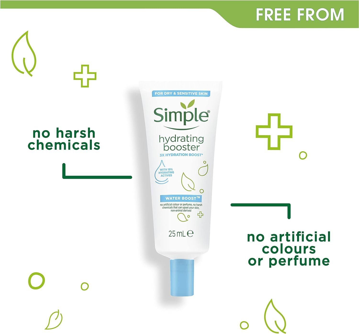 Simple Feuchtigkeitsgel Hydration Booster 2 x 25 ml, für dehydrierte und trockene Haut - keine aggressive Chemikalien