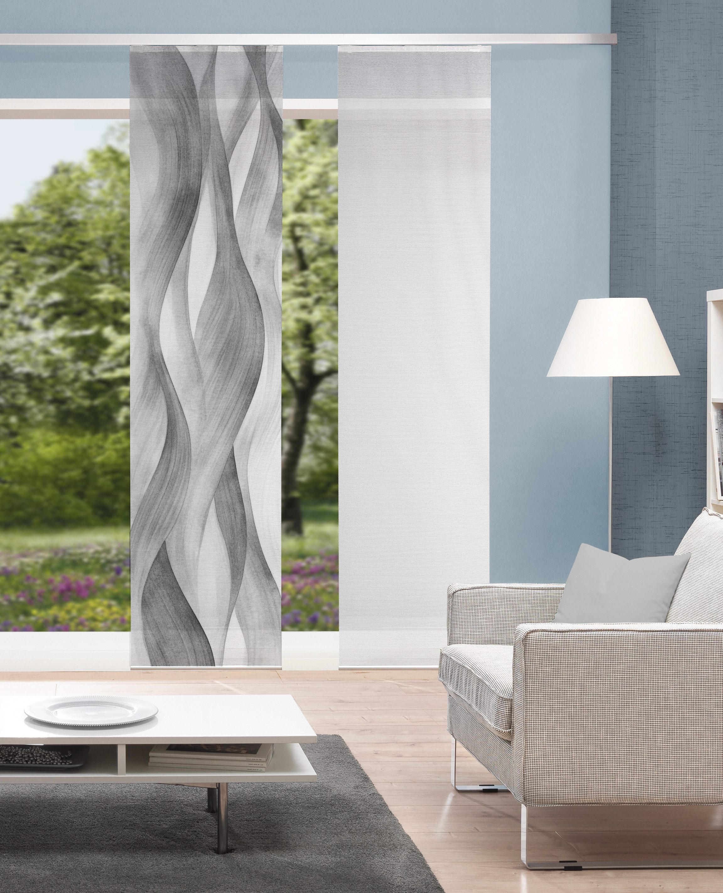 Vision S Schiebegardine AVERY (1 St), Paneelwagen, halbtransparent, Polyester, digital bedruckt