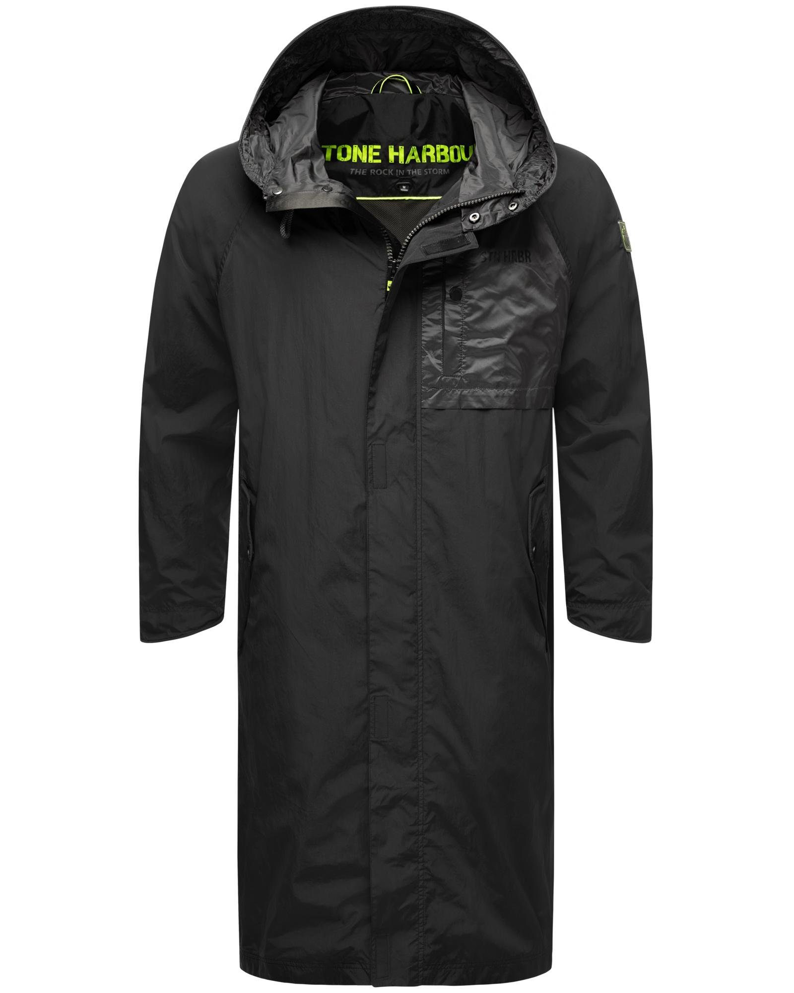 Stone Harbour Regenmantel Zafaar Lange Herren Regenjacke mit Kapuze