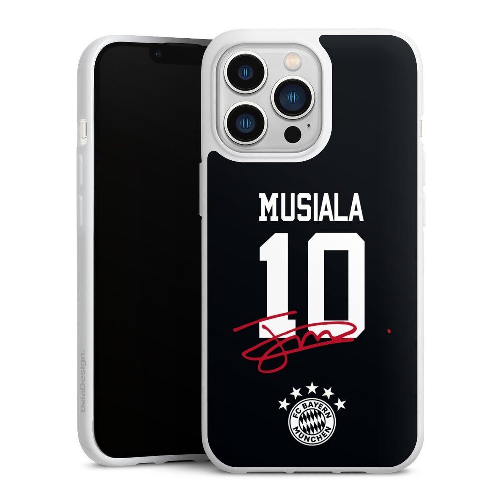 DeinDesign Handyhülle FC Bayern München Jamal Musiala FCB Musiala 10, Apple iPhone 13 Pro Silikon Hülle Bumper Case Handy Schutzhülle