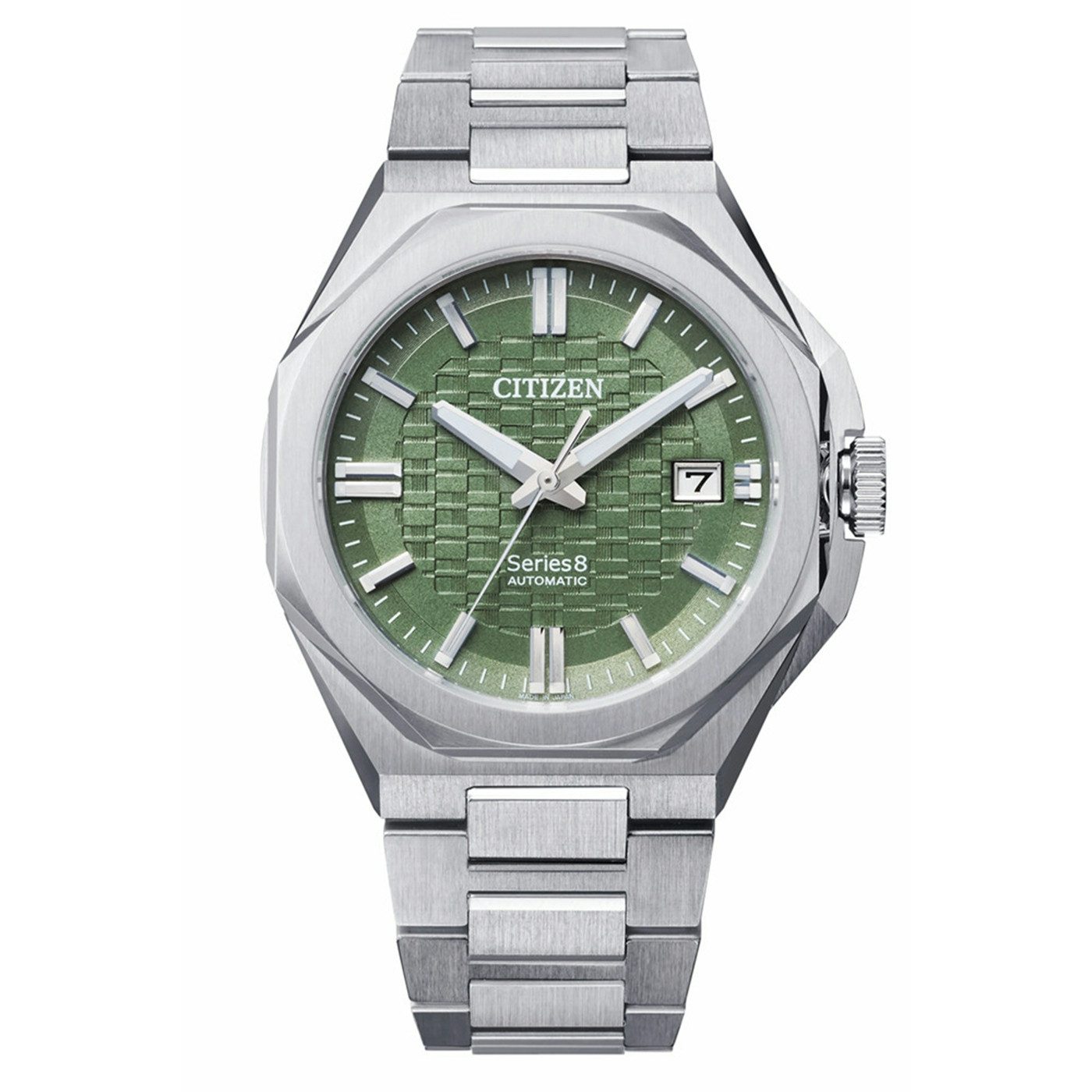 Citizen Automatikuhr Series 8 NB6080-51W, Armbanduhr, Herrenuhr, Mechanische Uhr, Edelstahlarmband, analog