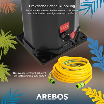 Arebos Solardusche 60 L, mit Handbrause & Thermometer, Wassertemperatur bis zu 60°C (Schwarz)