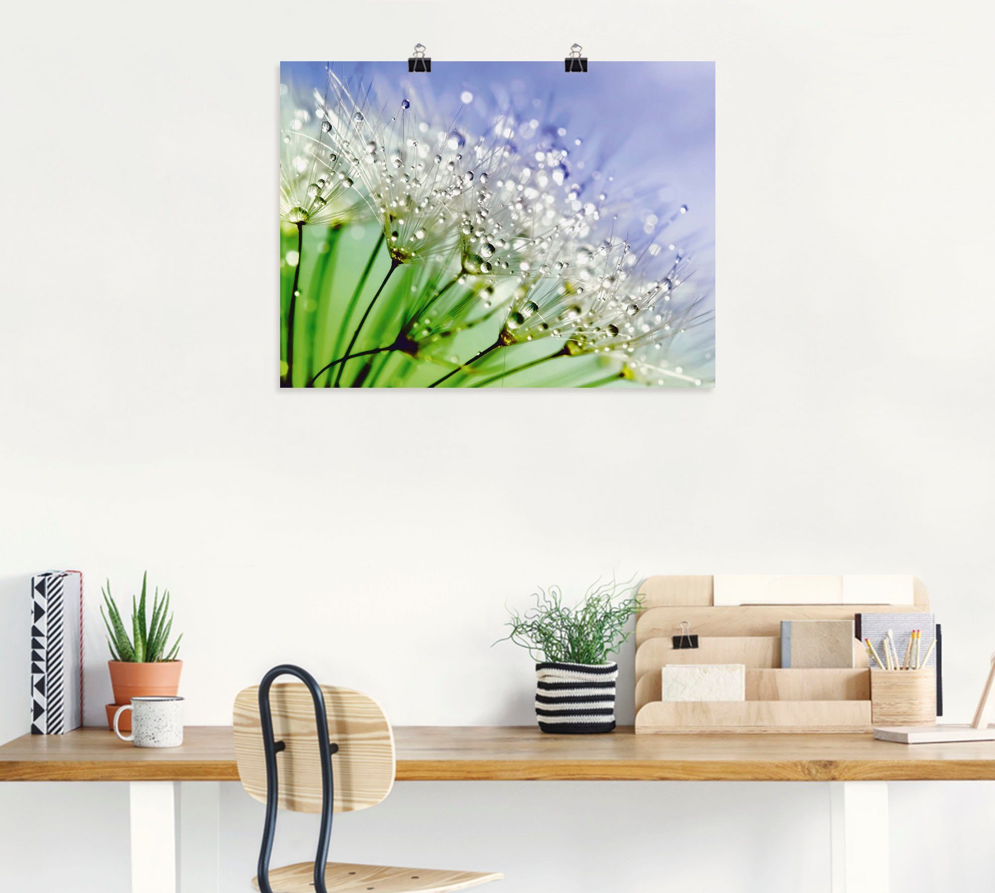 Artland Wandbild Glitzernde Pusteblume III, Blumen (1 St), als Leinwandbild, Poster in verschied. Größen