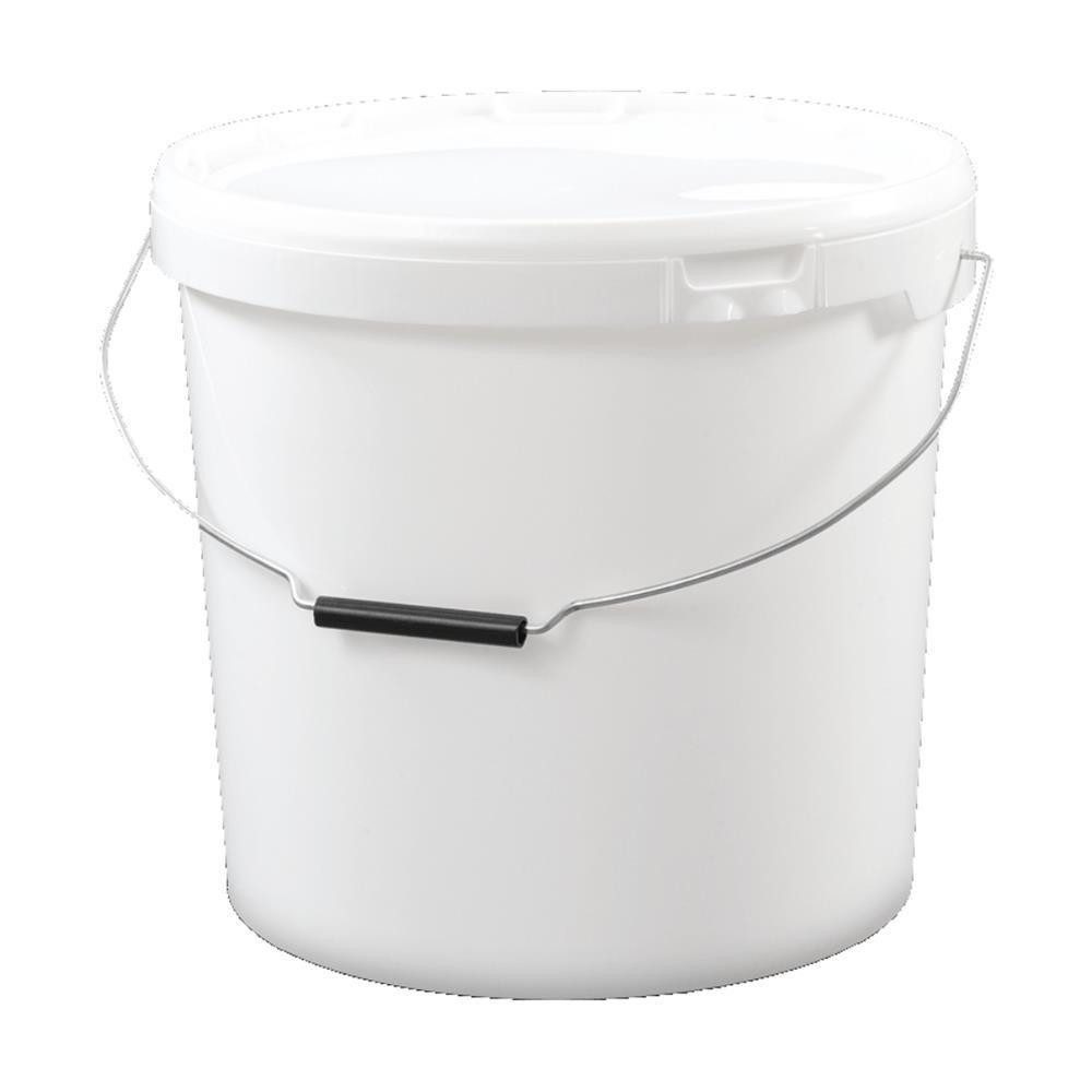 Trevendo Ведро для очистки Leereimer mit Deckel 20 Liter weiß, (Leereimer mit Deckel und Metallbügel), lebensmittelecht
