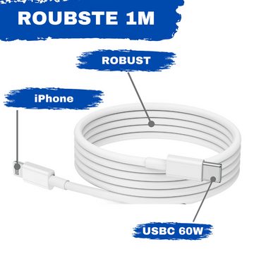 Zonoto Schnellladegerät 20W USB C passt für iPhone 11, 12, 13, 14, Pro, Xr Lightningkabel, (100 cm), Schnellladegerät, Schnellladefähigkeit, Robustes Design