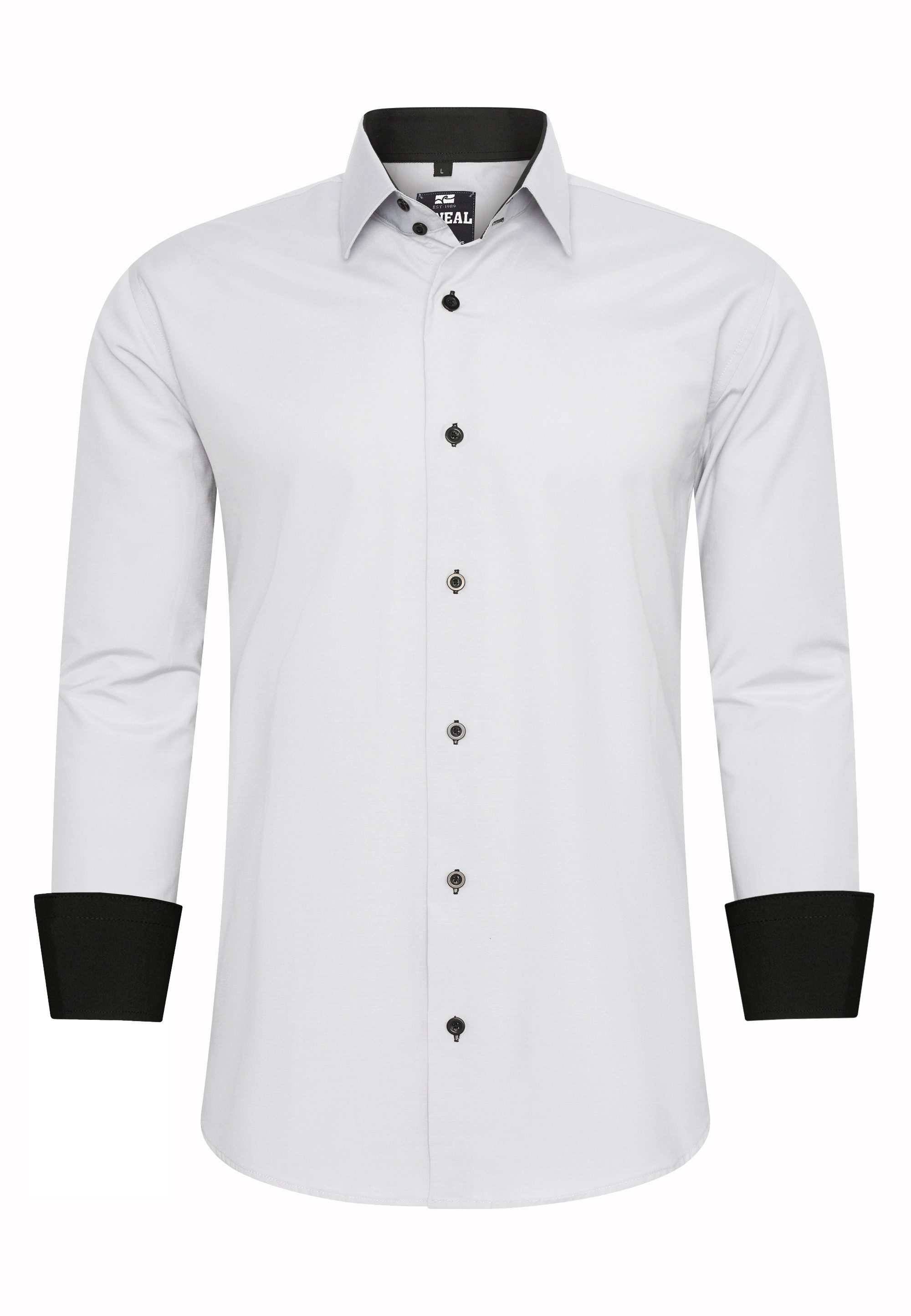 Businesshemd Herren Kontrast Hemd "R-NEAL" Hochzeit-Hemd Slim Fit Stretchhemd