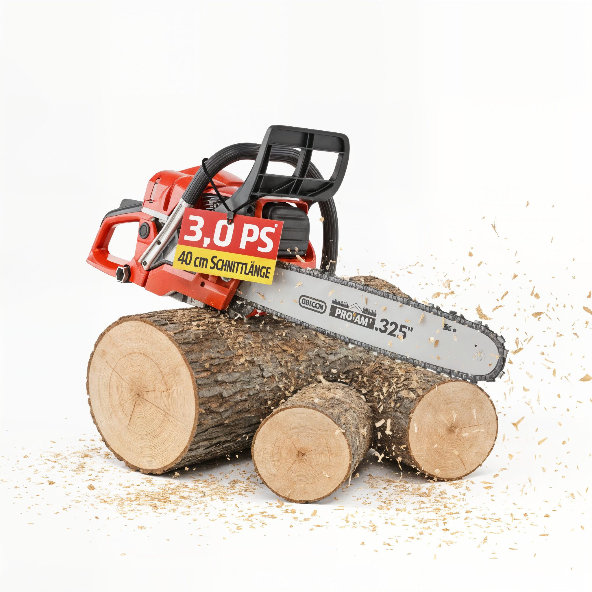 Hecht Benzin-Kettensäge Motorsäge 950, 2,2 W / 3PS, 12000 U/min, 5,6 kg, 40 cm Schnittlänge, 45 cm Schwertlänge, 12.000 U/min, 50 cm³