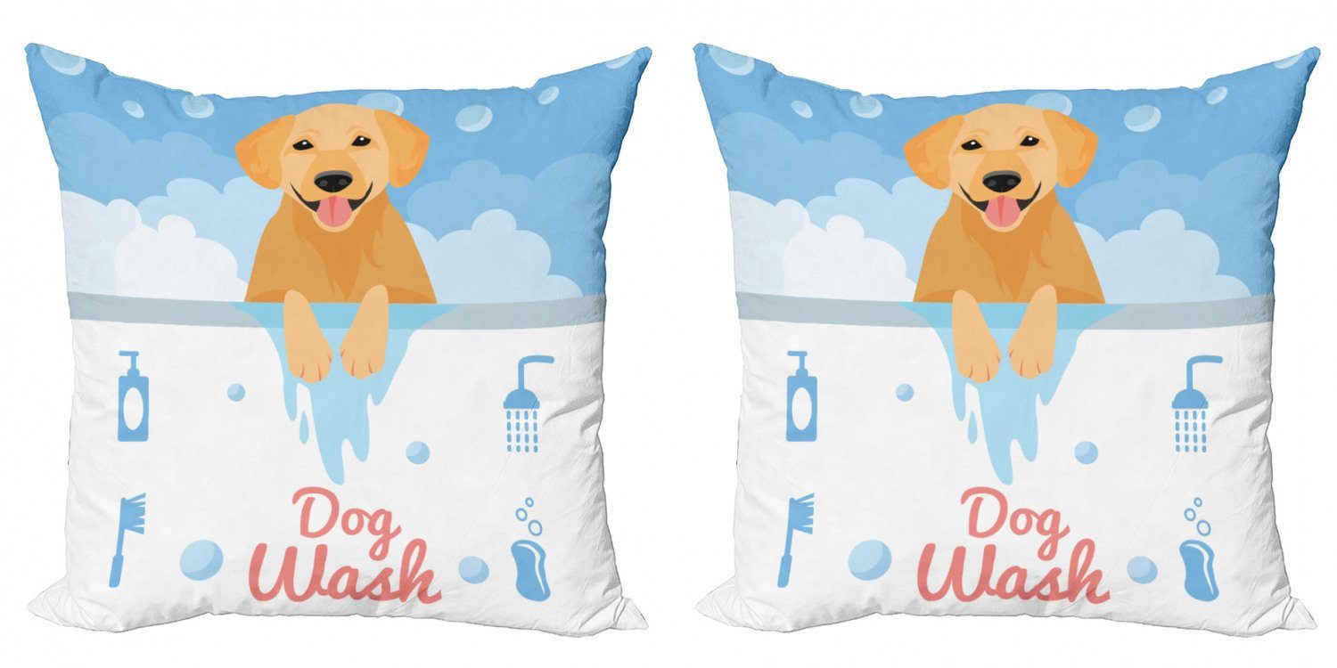 Bath Wash Doppelseitiger Retriever Modern Golden Kissenbezüge Dog Digitaldruck, (2 Abakuhaus Stück), Accent