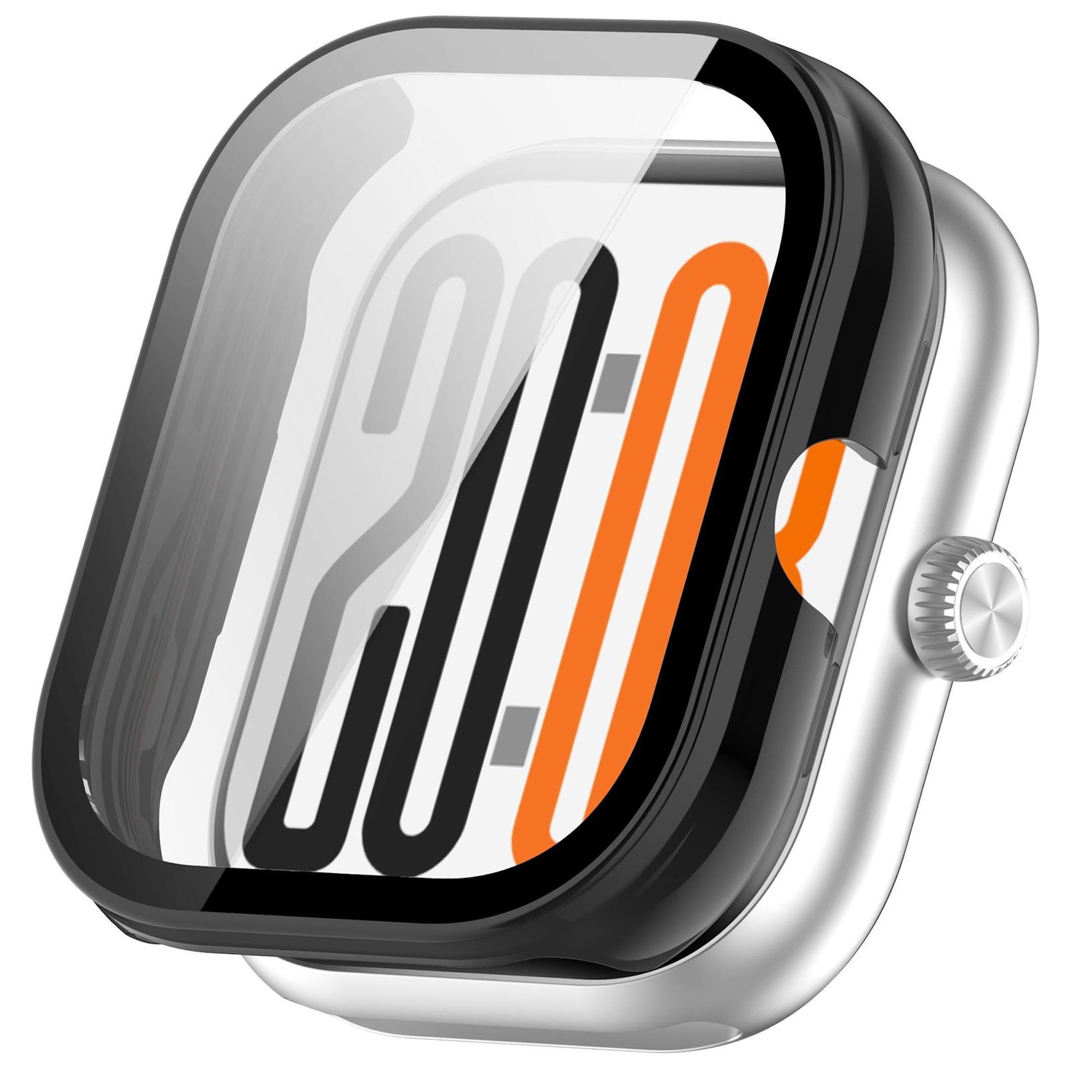 Wigento Smartwatch-Hülle Für Honor Watch X5 Kunststoff Schutz Hülle + 9H Hart Glas Schwarz, Schutzhülle aus PC + Hart Glas für Rundumschutz