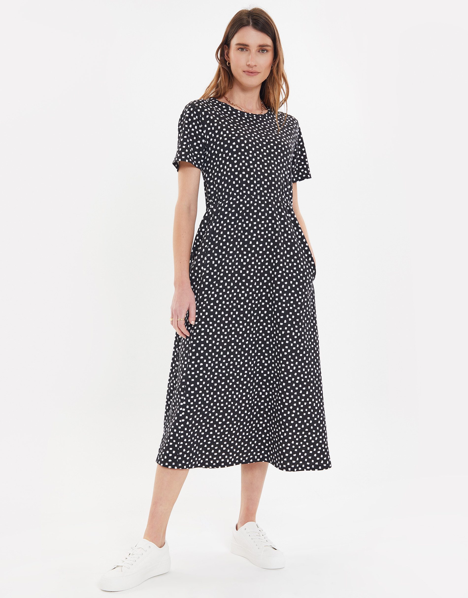 Jerseykleid THB Danni Smock Midi Dress W/Pockets