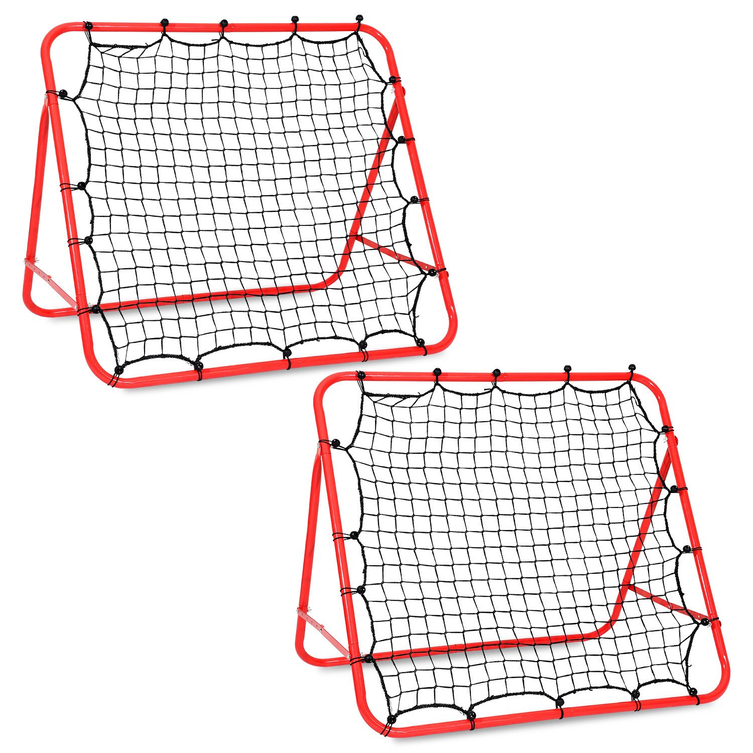 Rebounder 2x Fußball Rebounder Kickback Tor Netz Rückprallwand Verstellbar 100cm