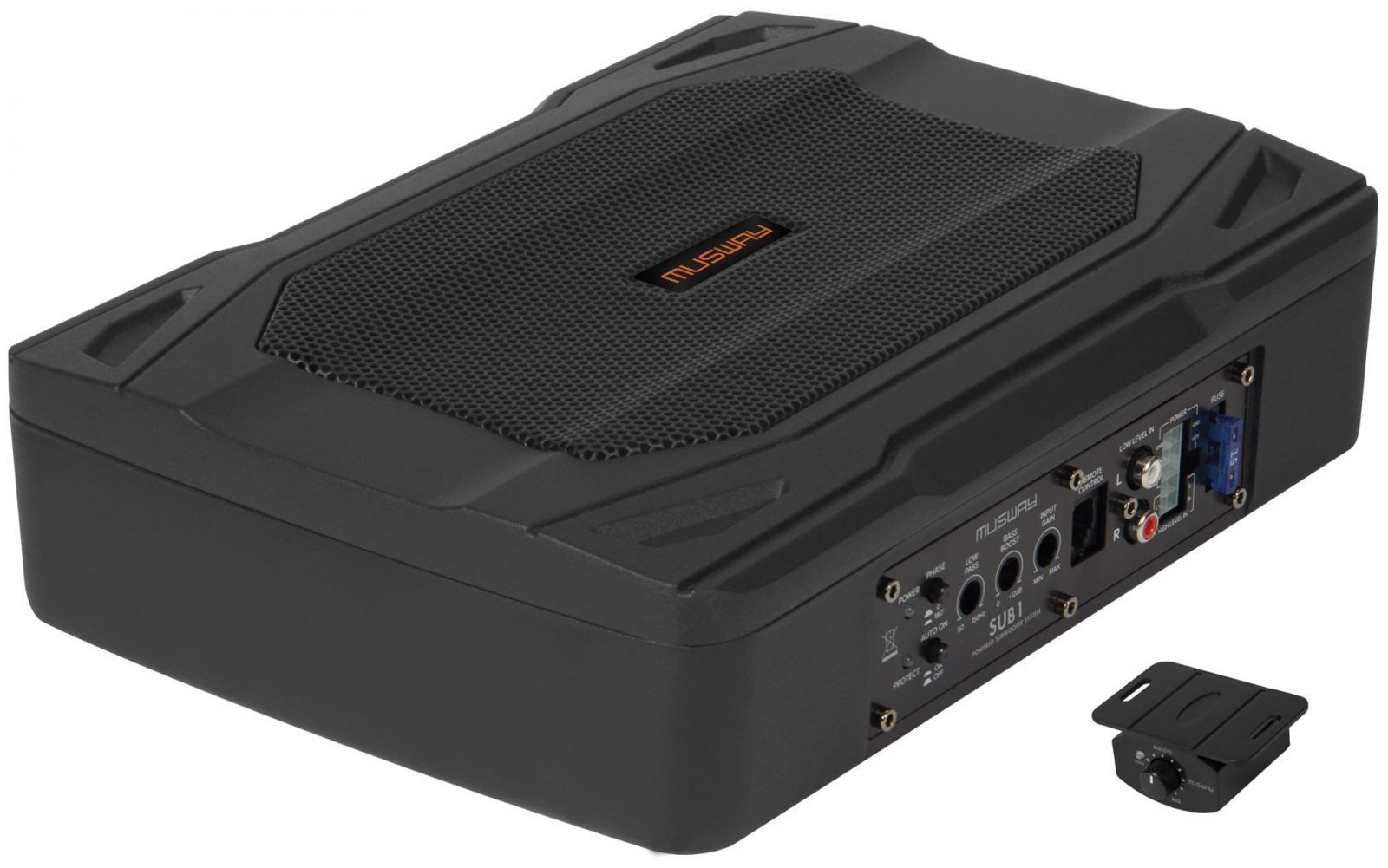 Musway MUSWAY SUB 1 Aktiver Subwoofer Flachbauweise 15 x 20 cm Auto-Subwoofer