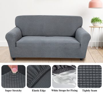 Sofabezug Sofa Überwürfe Elastische Antirutsch Atmungsaktive Sofahusse, Homewit, 2-Sitzer/145cm-185cm, Spandex, Grau