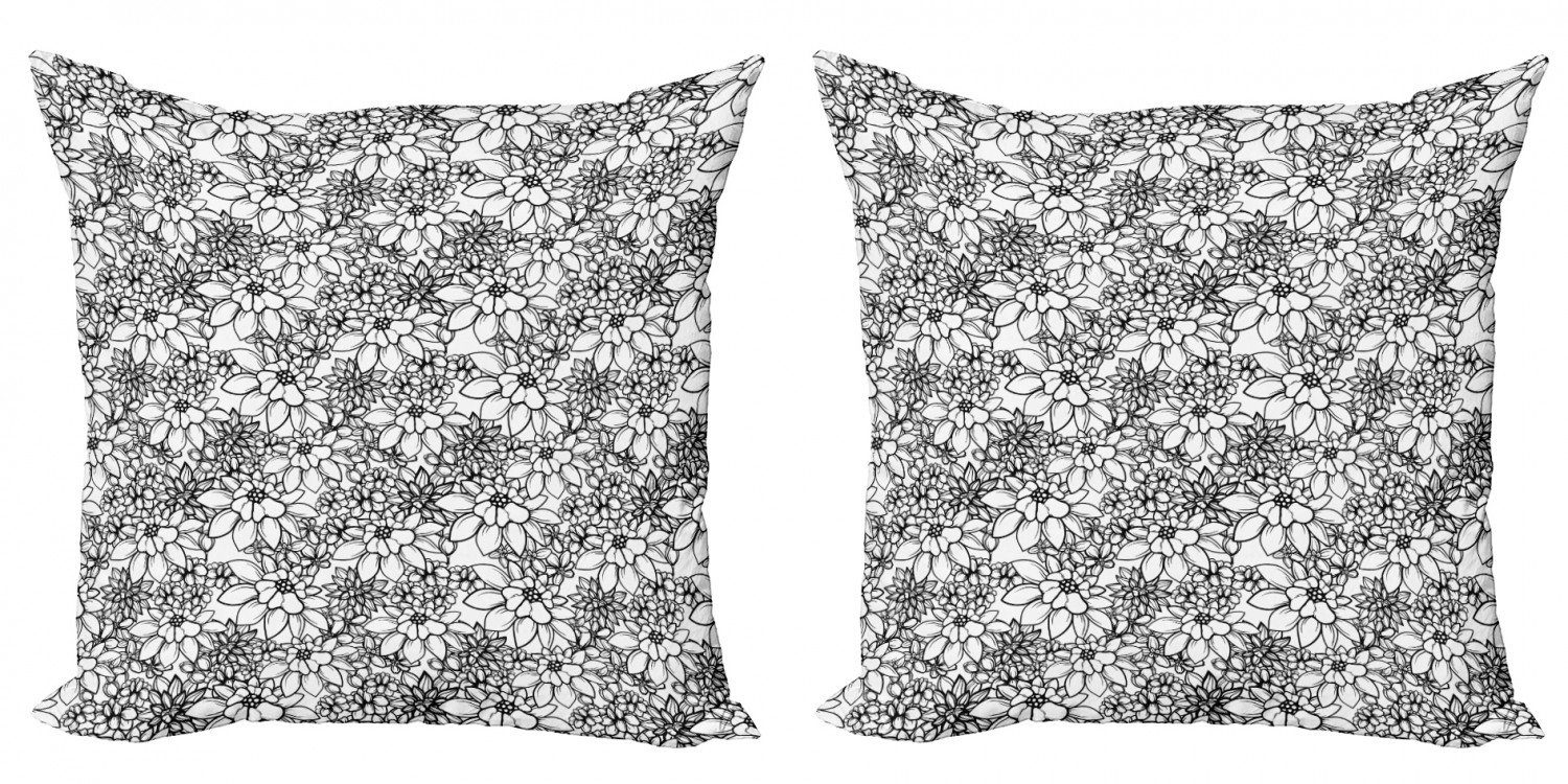 Kissenbezüge Modern Accent Doppelseitiger Digitaldruck, Blumenweinlese Abakuhaus monotone Graphical (2 Stück)