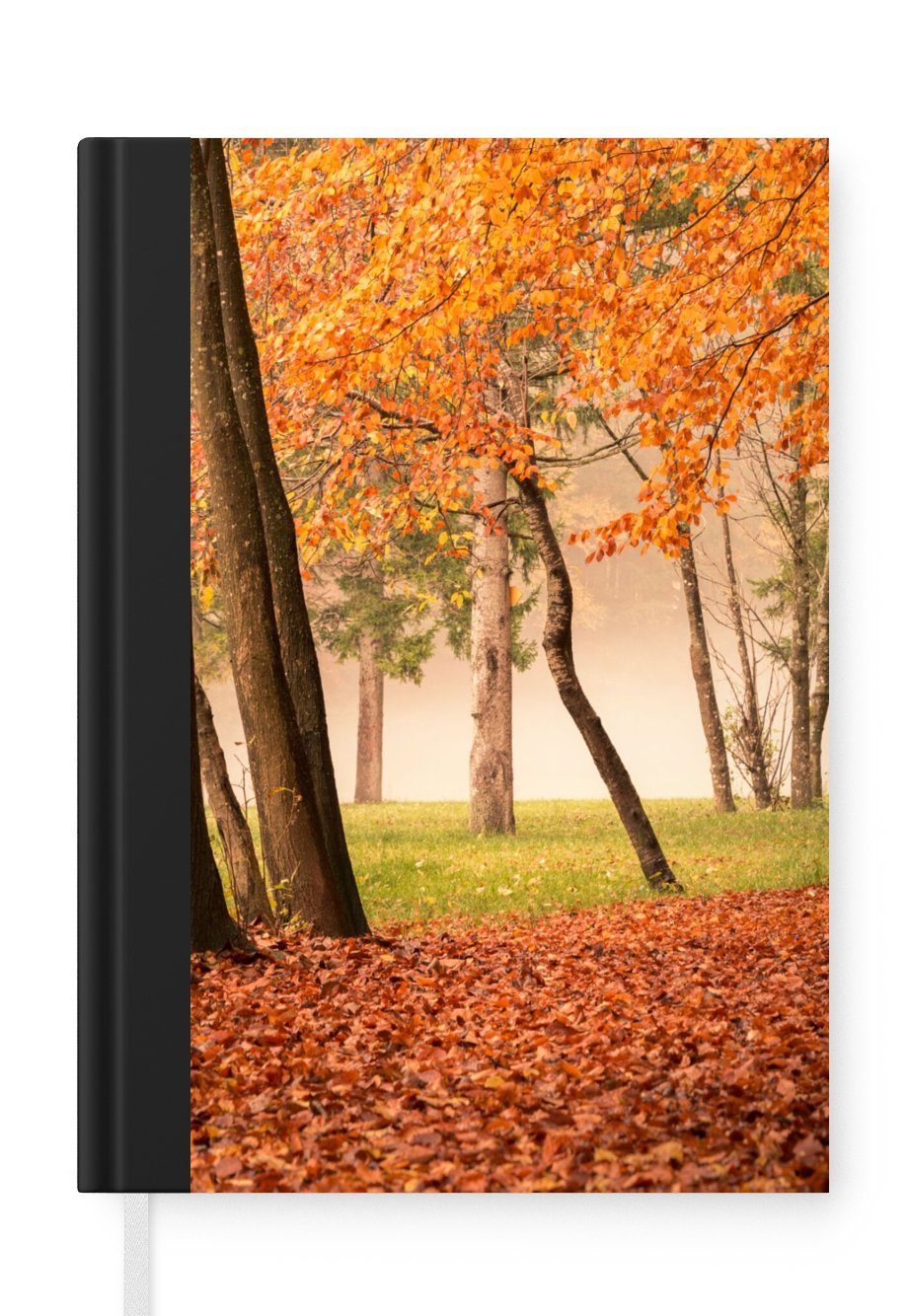 MuchoWow Notizbuch Blätter - Herbst - Wald, Journal, Merkzettel, Tagebuch, Notizheft, A5, 98 Seiten, Haushaltsbuch