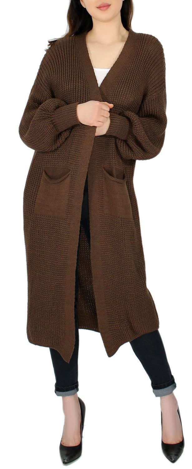 dy_mode Cardigan Langer Grobstrick Cardigan Damen Strickjacke im Oversize-L günstig online kaufen