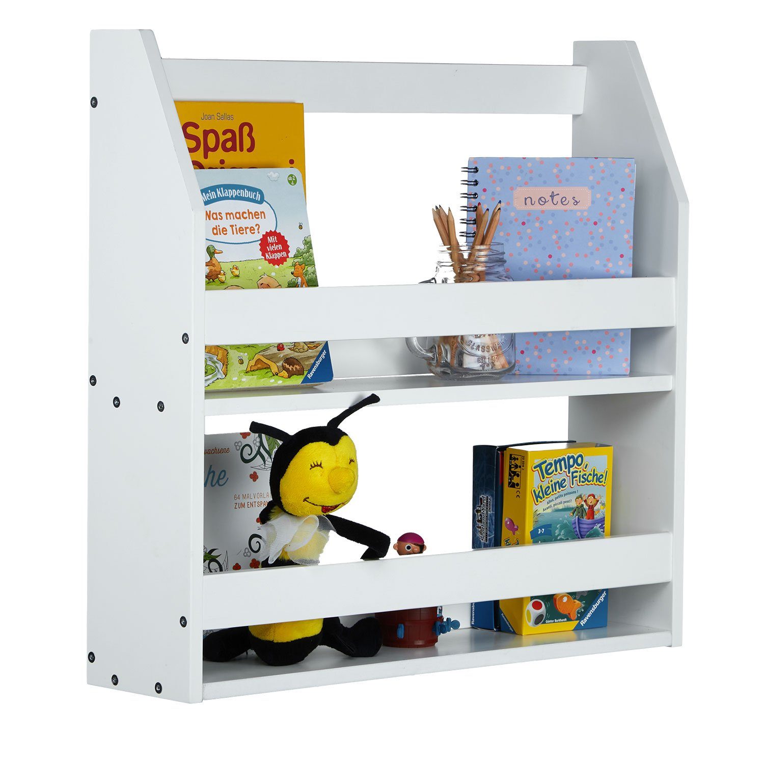 Homestyle4u Wandregal Regal Hängeregal Bücherregal Holzregal Holz Weiß für Hochbett Ablage