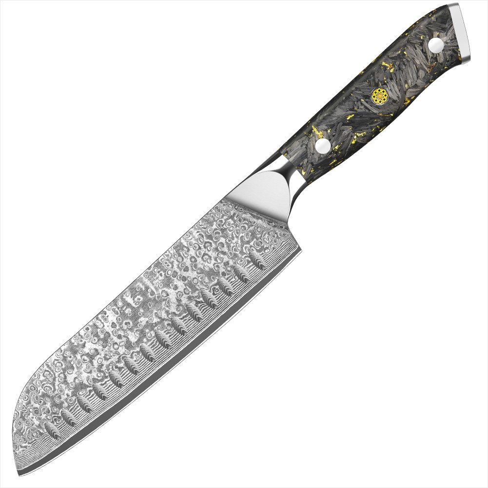 KingLux Дамасский нож 18cm Klingen Santoku-Messer Damaststahl Кухонные ножи