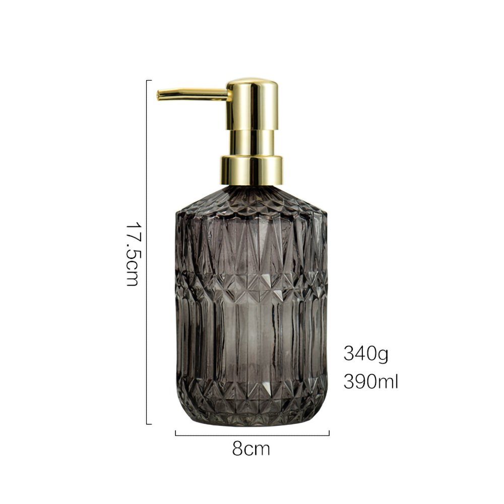Seifenspender vielseitiger GelldG ABS-Pumpe, Glas-Seifenspender-Flasche Grau mit Seifenspender