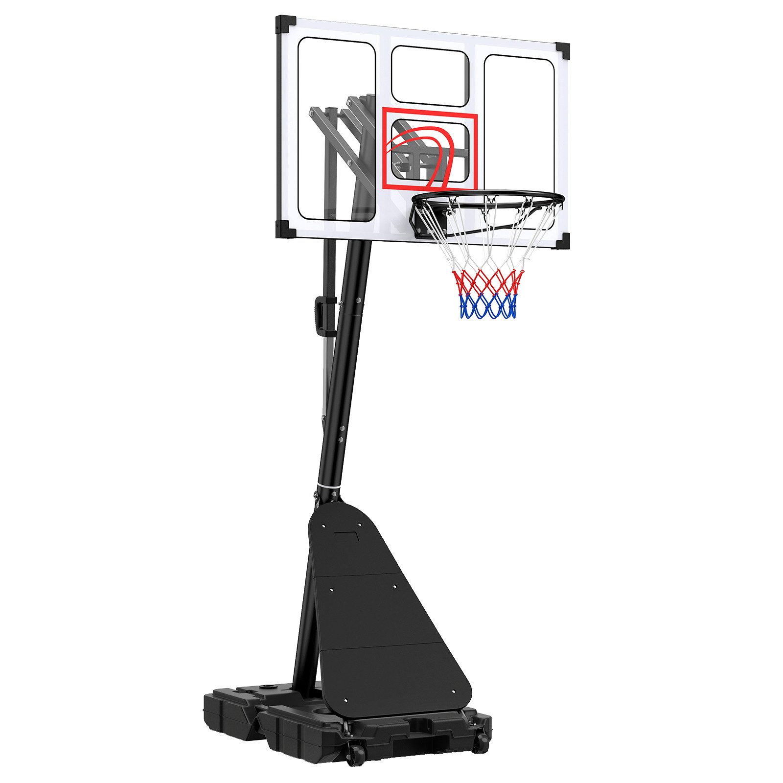 COSTWAY Basketballständer, 150-305 cm, mit PC-Rückwand & befüllbarer Sockel