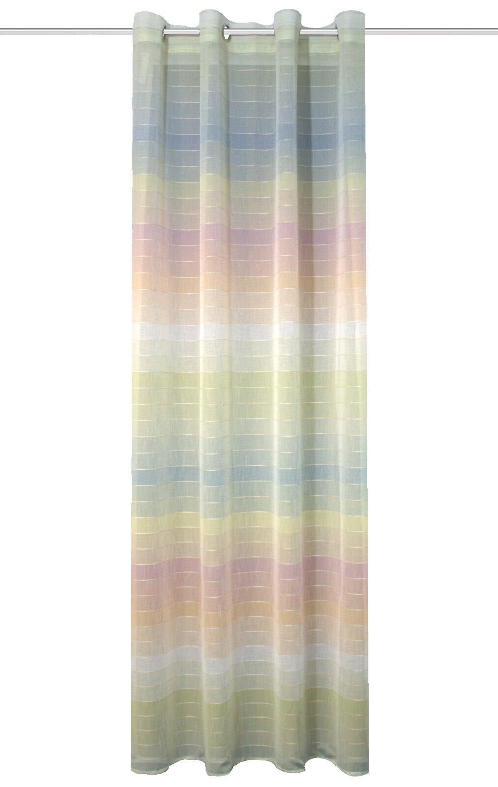 Gardine Ösenschal BxH 140x245cm bunt Regenbogen Streifen, multicolor, Clever-Kauf-24, Ösen (1 St), transparent