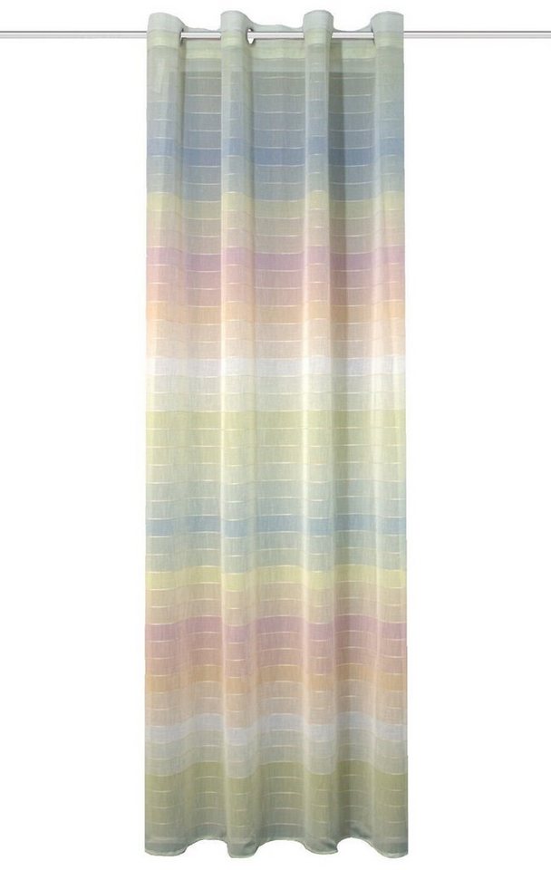 Gardine Ösenschal BxH 140x245cm bunt Regenbogen Streifen, multicolor,  Clever-Kauf-24, Ösen (1 St), transparent