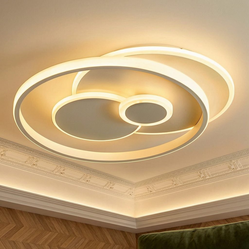 BlingBin LED Deckenleuchte Dimmbar 4680 lm Deckenlampe ultraflach 7 cm, Acryl Deckenleuchte, LED fest integriert, Kaltweiß, Neutralweiß, Warmweiß, 42x36.5x7cm für Wohnzimmer Schlafzimmer Büro Küche Esszimmer und Flur