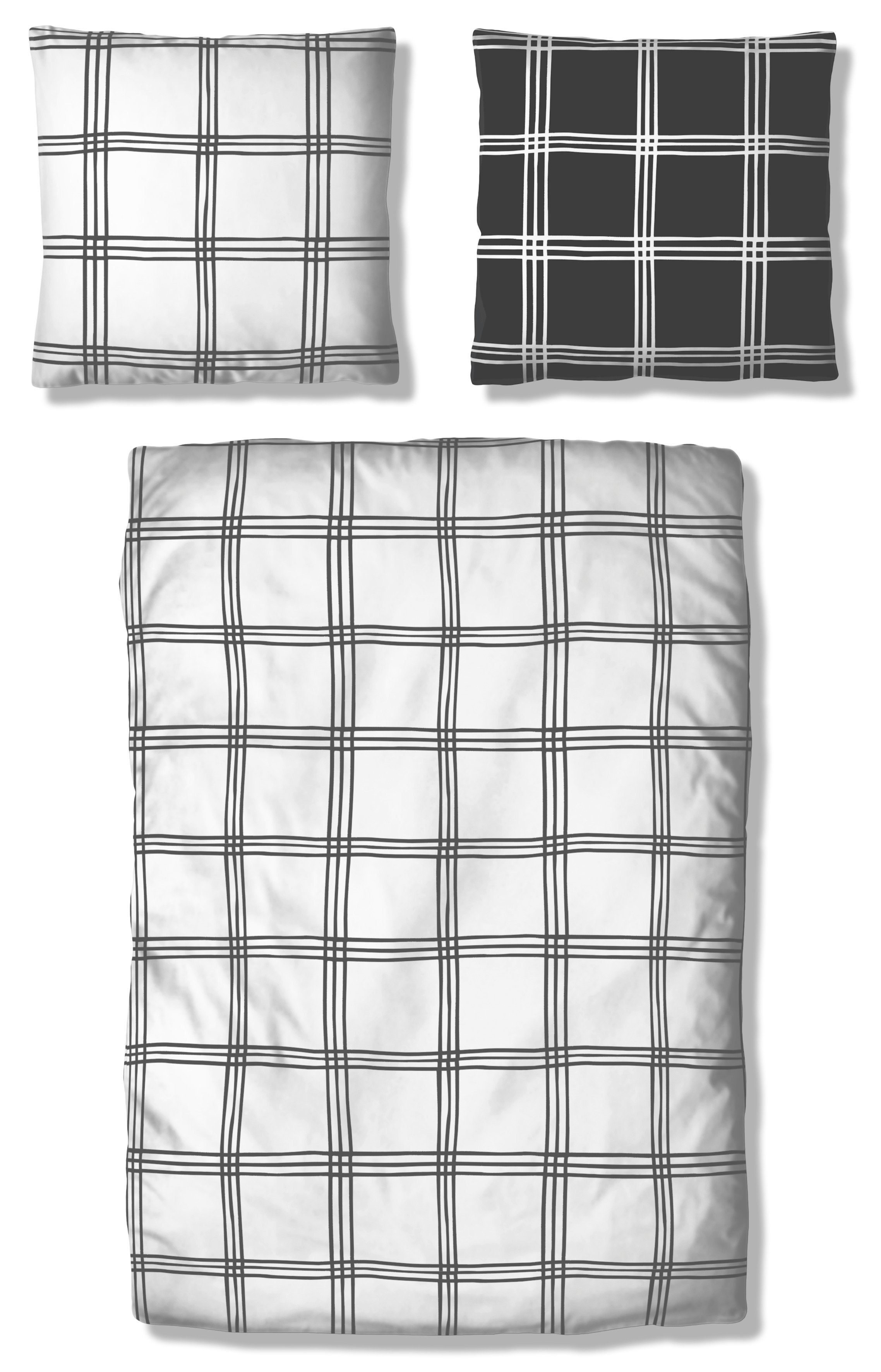 my home Wendebettwäsche Karo, Linon, 2 günstig online kaufen