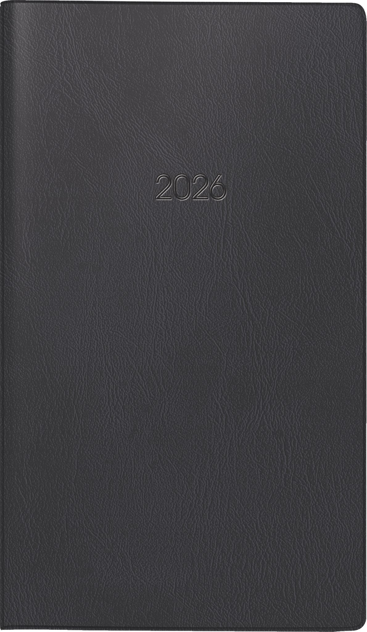 BRUNNEN Taschenkalender BRUNNEN 1074628906 Faltkalender 9x15cm sw 2S/1M