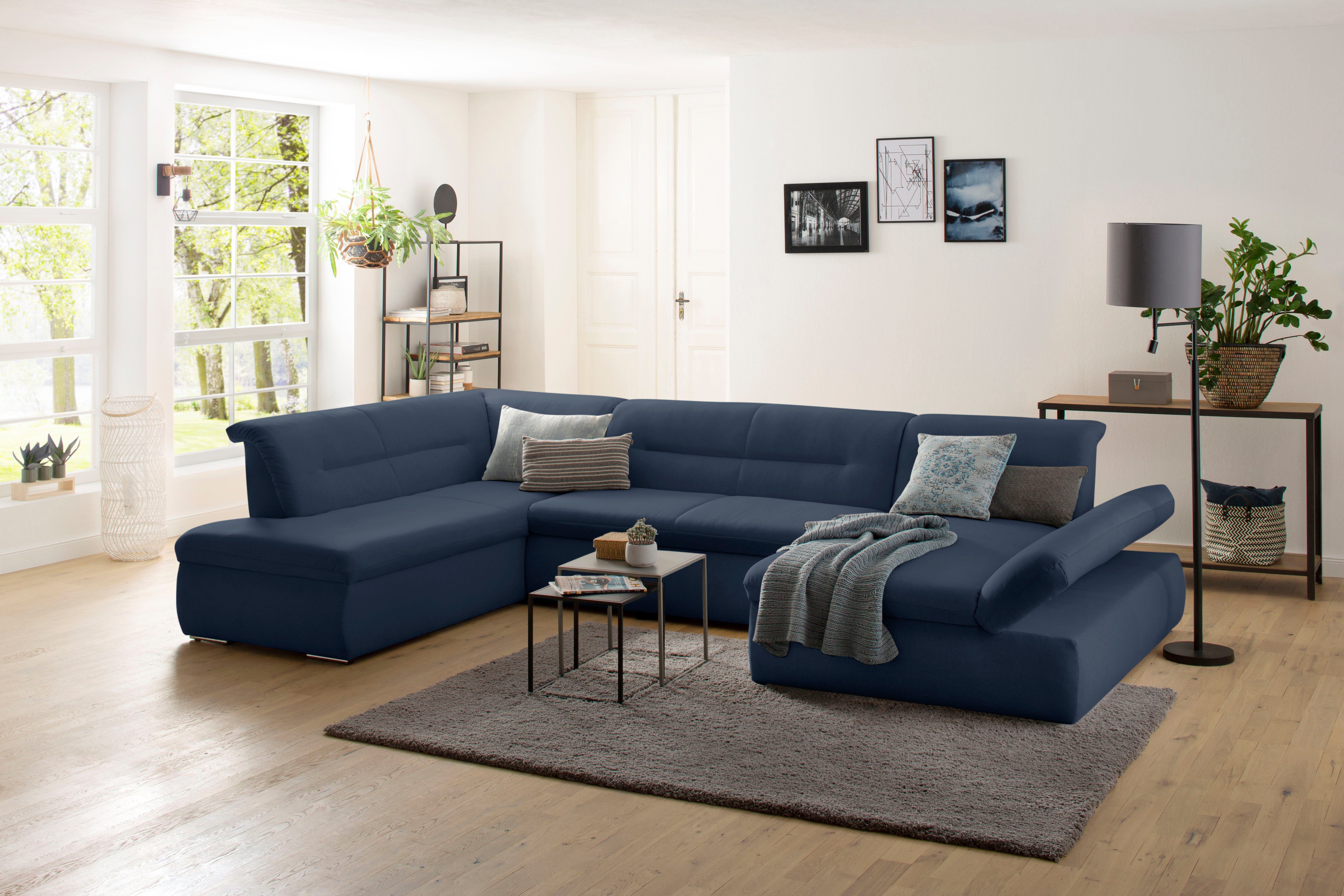 INOSIGN Wohnlandschaft Avesa U-Form, Wahlweise mit Armteilverstellung und Bettfunktion, B/T/H: 355/216/80cm
