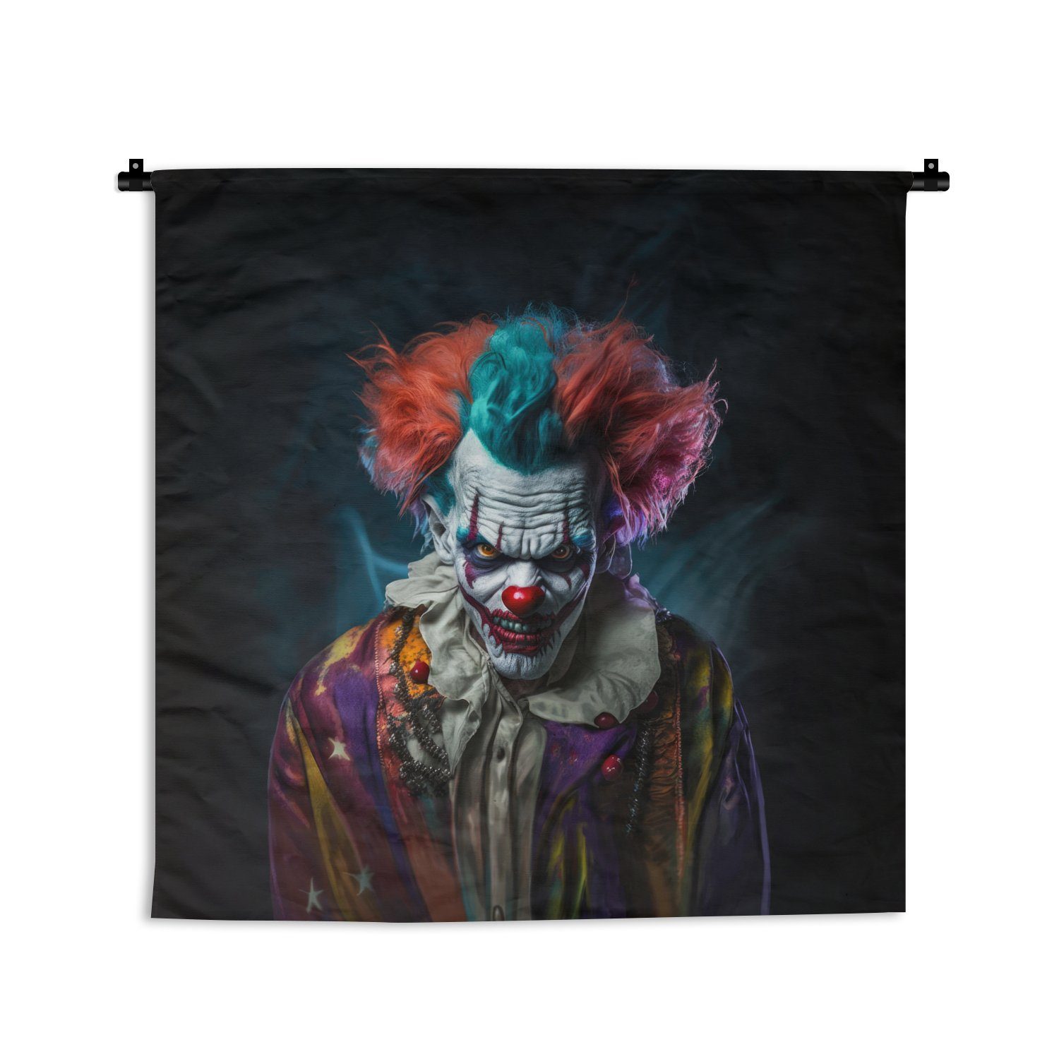 MuchoWow Wanddekoobjekt Clown - Make-up - Kostüm - Porträt - Horror, Wanddeko für Wohnzimmer, Schlafzimmer, Kleid, Wandbehang, Kinderzimmer